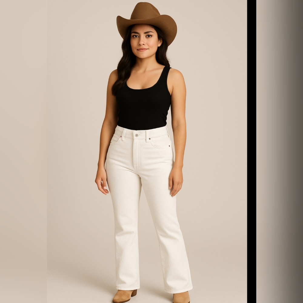 Vintage White Bootcut Jeans by Nevada Sz 14 Petite